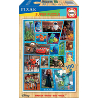 EDUCA Dřevěné puzzle Disney Pixar 100 dílků