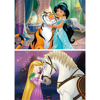 EDUCA Dřevěné puzzle Disney princezny 2x16 dílků