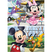 EDUCA Dřevěné puzzle Mickey a přátelé 2x25 dílků