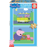 EDUCA Dřevěné puzzle Prasátko Peppa 2x9 dílků