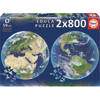 EDUCA Kulaté puzzle Planeta Země 2x800 dílků