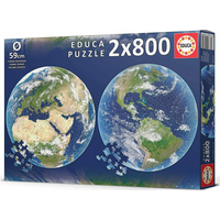 EDUCA Kulaté puzzle Planeta Země 2x800 dílků