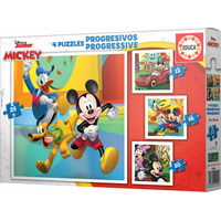 EDUCA Puzzle Mickey a přátelé 4v1 (12,16,20,25 dílků)