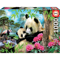 EDUCA Puzzle Panda s mládětem 1000 dílků
