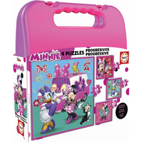EDUCA Puzzle v kufříku Minnie a Daisy 4v1 (12,16,20,25 dílků)