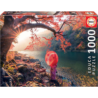 EDUCA Puzzle Východ slunce u řeky Katsury, Japonsko 1000 dílků