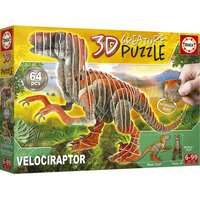 EDUCA 3D puzzle Velociraptor 64 dílků