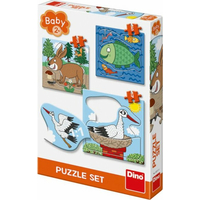 DINO Baby puzzle Zvířátka: Kde žijí? 3v1 (3,4,5 dílků)