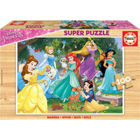 EDUCA Dřevěné puzzle Disney Princezny 100 dílků