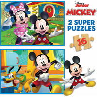 EDUCA Dřevěné puzzle Mickey a Minnie 2x16 dílků