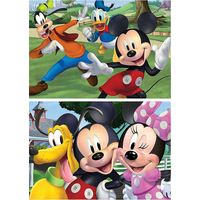 EDUCA Dřevěné puzzle Mickey a přátelé 2x50 dílků