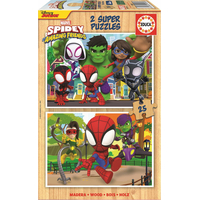 EDUCA Dřevěné puzzle Spidey a jeho úžasní přátelé 2x25 dílků