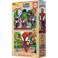 EDUCA Dřevěné puzzle Spidey a jeho úžasní přátelé 2x25 dílků