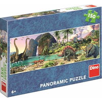 Panoramatické puzzle Dinosauři u jezera 150 dílků