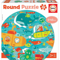 EDUCA Kulaté puzzle Hlubiny moře 28 dílků