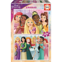EDUCA Puzzle Disney princezny 2x100 dílků