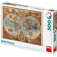 DINO Puzzle Mapa světa r. 1626, 500 dílků