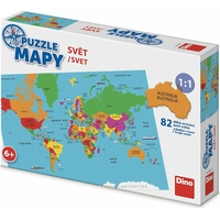 DINO Puzzle Mapy: Svět 82 dílků