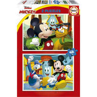 EDUCA Puzzle Mickey Mouse: Zábavní park 2x48 dílků