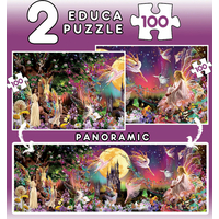 EDUCA Puzzle Panorama Pohádkové víly 2x100 dílků