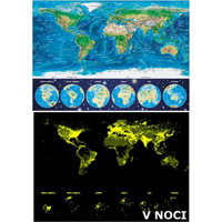 EDUCA Svítící puzzle Mapa světa 1000 dílků