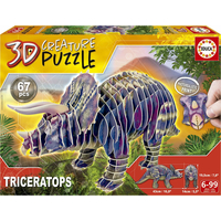 EDUCA 3D puzzle Triceratops 67 dílků