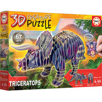 EDUCA 3D puzzle Triceratops 67 dílků