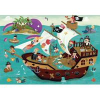 EDUCA Detektivní puzzle Pirátská loď 50 dílků