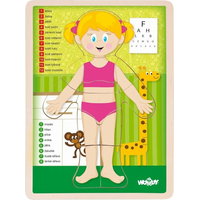 WOODY Oboustranné puzzle Lidské tělo - Dívka