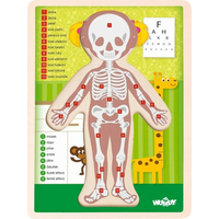 WOODY Oboustranné puzzle Lidské tělo - Dívka