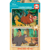 EDUCA Dřevěné puzzle Disney klasika 2x16 dílků