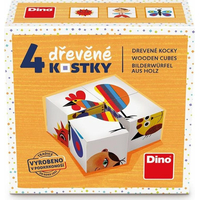 DINO Obrázkové kostičky Kohout, 4 kostky