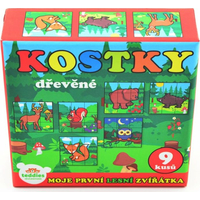 TEDDIES Obrázkové kostky Moje první lesní zvířátka, 9 kostek