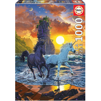 EDUCA Puzzle Jednorožci na pláži 1000 dílků