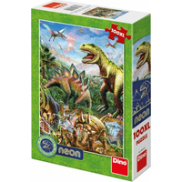 Svítící puzzle Svět dinosaurů XL 100 dílků