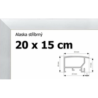 BFHM Alaska hliníkový rám 20x15cm - stříbrný