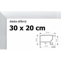 BFHM Alaska hliníkový rám 30x20cm - stříbrný