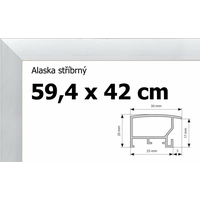 BFHM Alaska hliníkový rám na puzzle 59,4x42cm - stříbrný