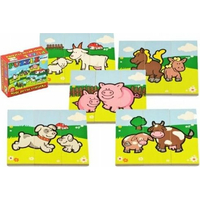 TEDDIES Dřevěné puzzle Moje první zvířátka