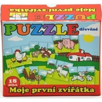 TEDDIES Dřevěné puzzle Moje první zvířátka