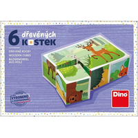DINO Obrázkové kostky Lesní zvířátka, 6 kostek