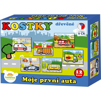 TEDDIES Obrázkové kostky Moje první auta, 12 kostek