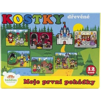 TEDDIES Obrázkové kostky Moje první pohádky, 12 kostek