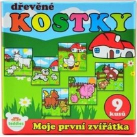 TEDDIES Obrázkové kostky Moje první zvířátka, 9 kostek