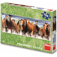 DINO Panoramatické puzzle Koně ve vodě 150 dílků