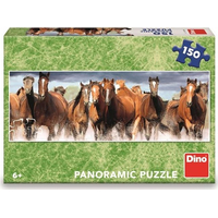 DINO Panoramatické puzzle Koně ve vodě 150 dílků
