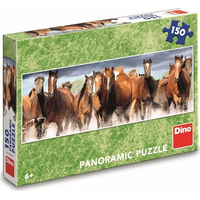 DINO Panoramatické puzzle Koně ve vodě 150 dílků