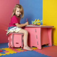 MALÝ GÉNIUS Puzzle stoleček růžový