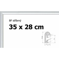 BFHM Plastový rám 35x28cm - stříbrný