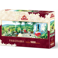 ART PUZZLE Panoramatické puzzle Host na verandě 1000 dílků